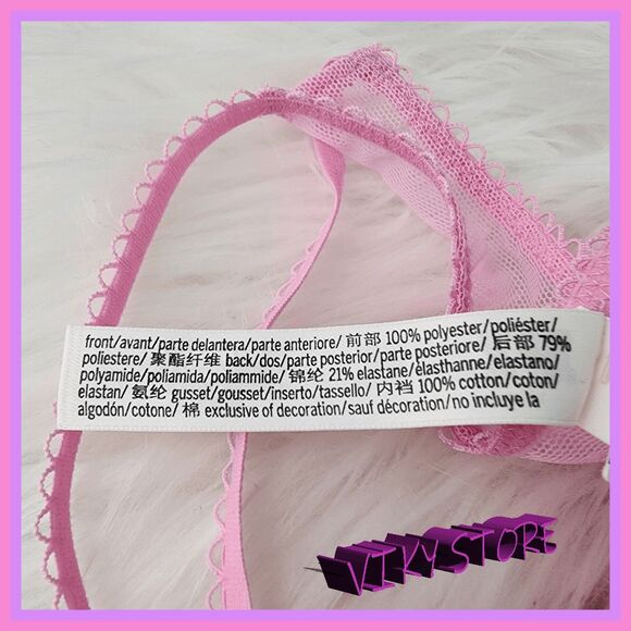 NWT Victoria's Secret PINK Lace Mesh Embroidery Panty Size Medium - Picture 2 of 6